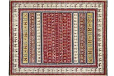 Afghan Ziegler Khorjin Animal Motif Carpet 250x300 Hand-knotted Square Red
