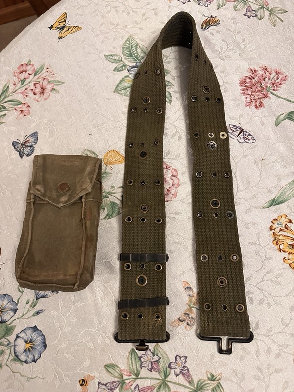 Vintage RARE Vietnam USMC Marine Corps Carbine Multi Snap Pistol Belt
