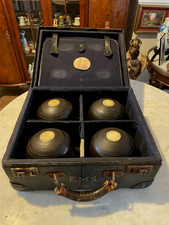 Antique Lawn Bowling Balls/ Bowls,Townsend & Clark Made in“Toronto”,1-4 in Case