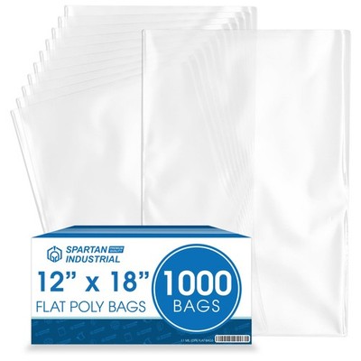 Spartan Industrial - 12  X 18  (1000 Count) 1.1 Mil Flat Open End Clear Plastic