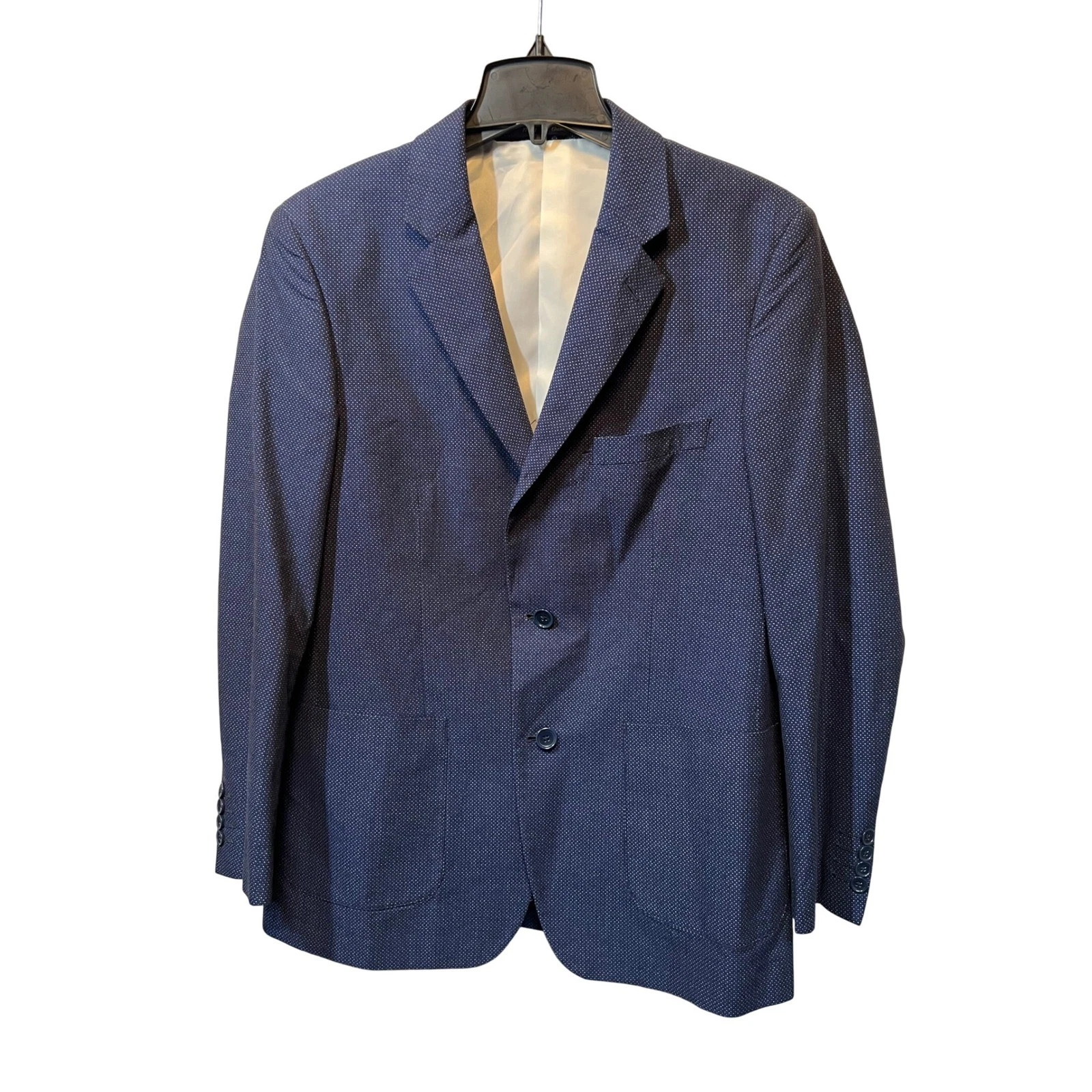 Alan Flusser Blue Polka Dot Cotton Blazer Jacket Sport Coat Mens Size M
Opens in a new window or tab