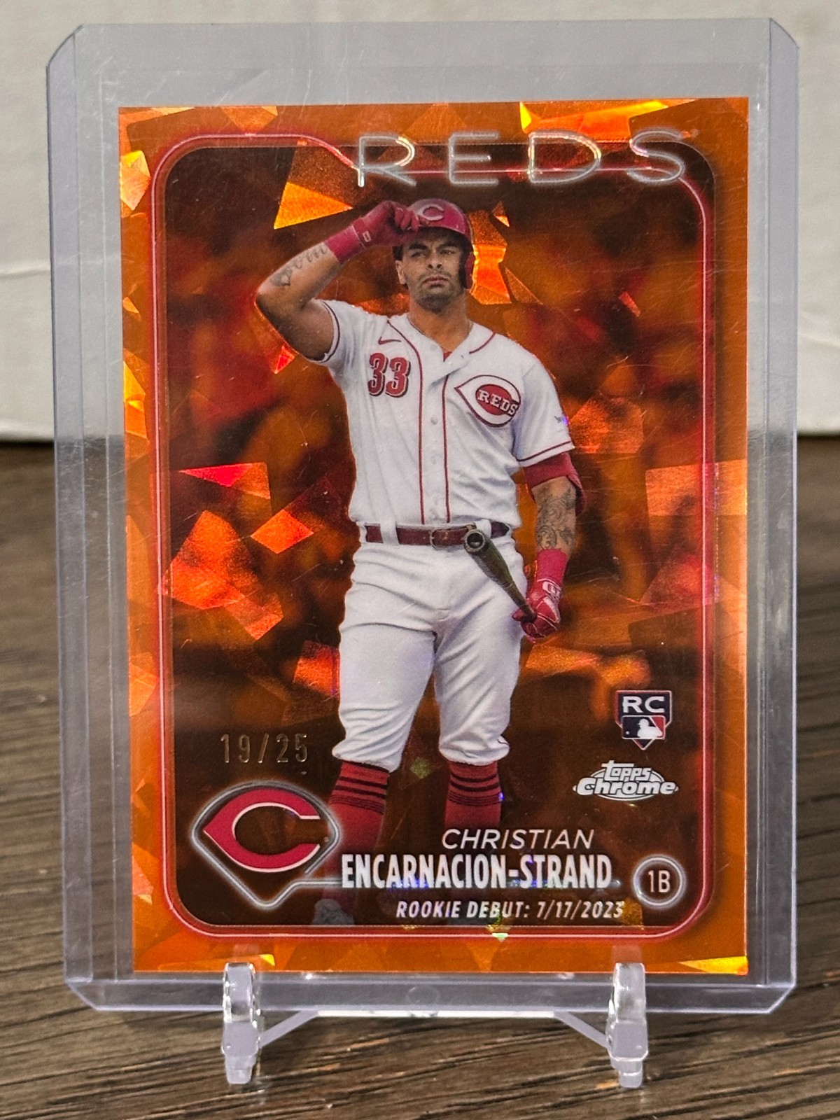 2024 Topps Chrome Sapphire CHRISTIAN ENCARNACION-STRAND Reds Orange /25 ROOKIE
