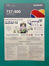 2025 NEW HUGE SOUTHWEST AIRLINES SAFETY CARD--737-800