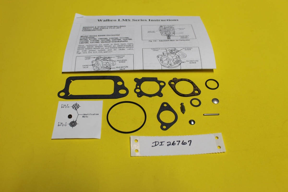 Briggs & Stratton 124702 Carburetor Walbro LMS32 Carb Kit | eBay