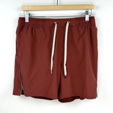 Vuori Shorts Mens Kore Large Athletic Board 6" Inseam Lined Red