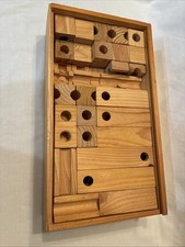 Vintage Marbles Wood Construction Marble Run Maze 75 Pieces