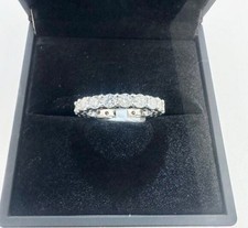White Gold Diamond Round Cut Prong Setting Wedding Anniversary Band