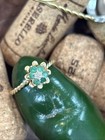 1980’s Emerald and Diamond 14 K Gold Tulip Ring — photo 1