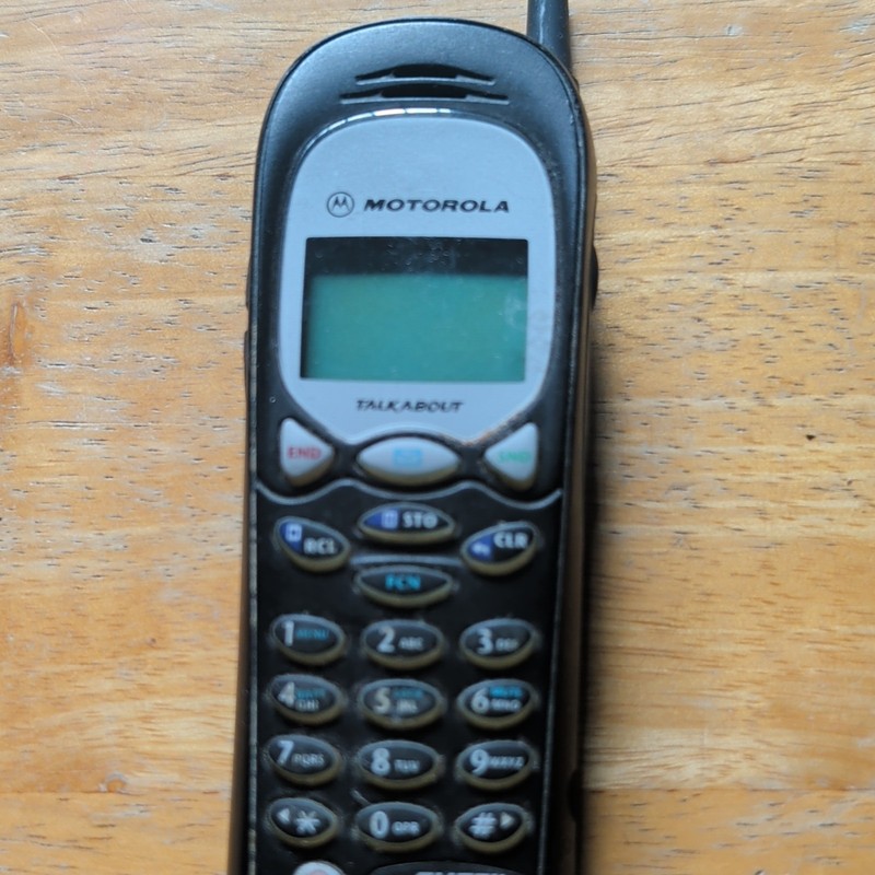 Motorola Talkabout T2288 cellular phone from the late 1990s or early 2000s.