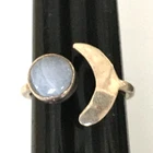 Vintage Ring MARKED 925 STERLING SILVER Size 9 Blue Agate Band Jewelry lot y