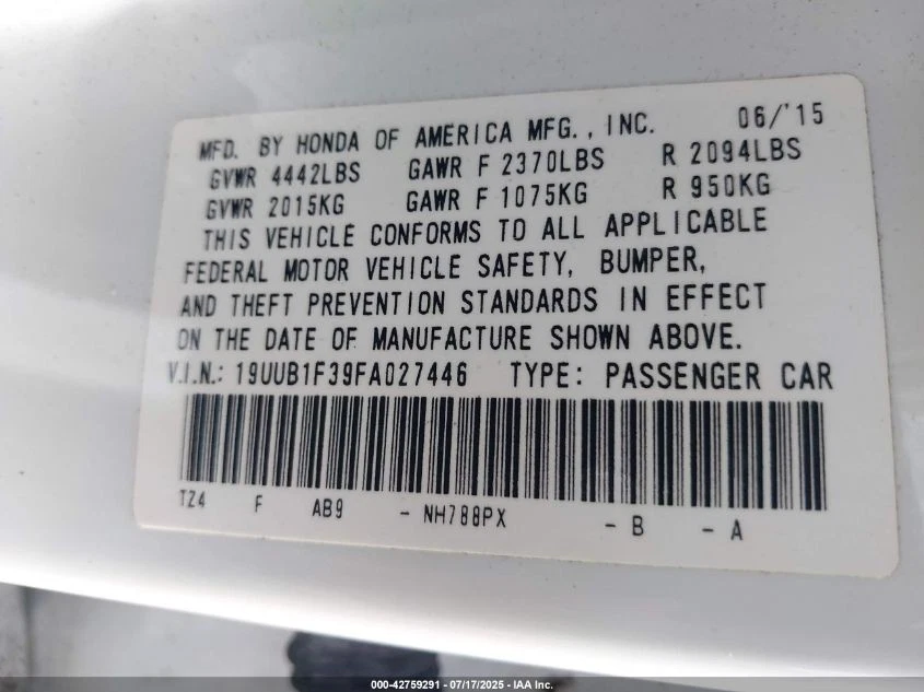 Used A/C Compressor fits: 2015 Acura Tlx 2.4 Grade A Foto 3 de 4