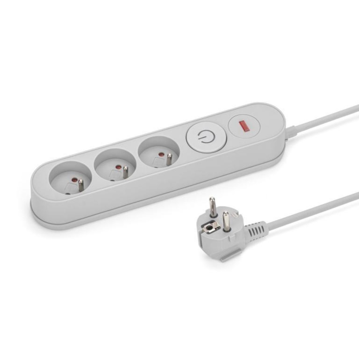 Power Strip Surge Protector Grey 3 Outlets 5m MT137-5