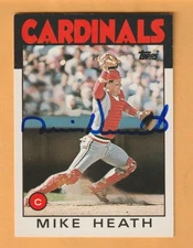 Mike Heath St. Louis Cardinals AUTO Signed 1986 Topps Traded Tampa Florida