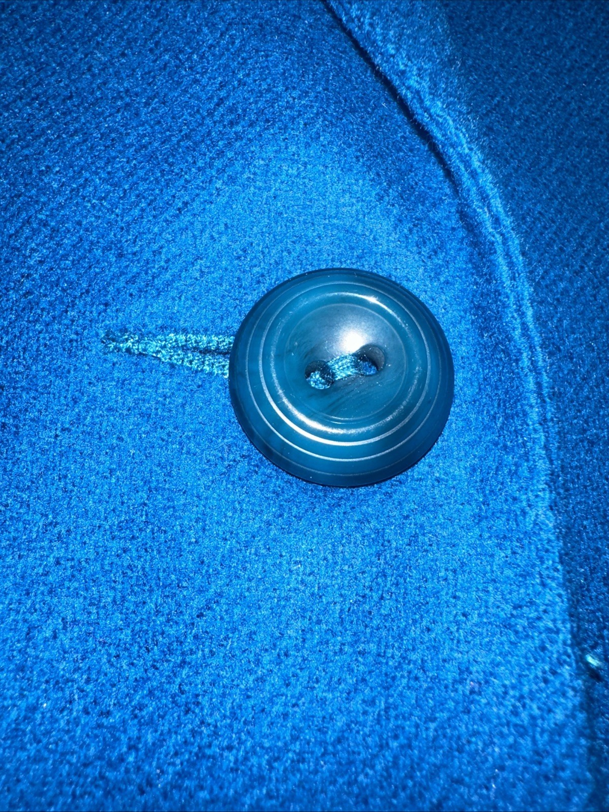 Vintage 100percent Wool Blazer!!! Teal Blue!  1 Button Jacket With Pockets - Slay! 10P image 5