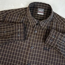 Jack Wolfskin Shirt Mens M Brown Plaid Urban Outdoor Long Sleeve Button Up