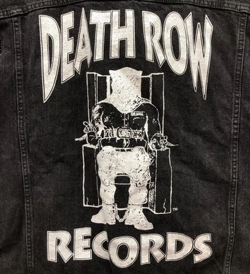 Death Row Records Black Denim Oversized Jacket Vest Men Size XL 91 Rap & Hip Hop - Image 1 of 4