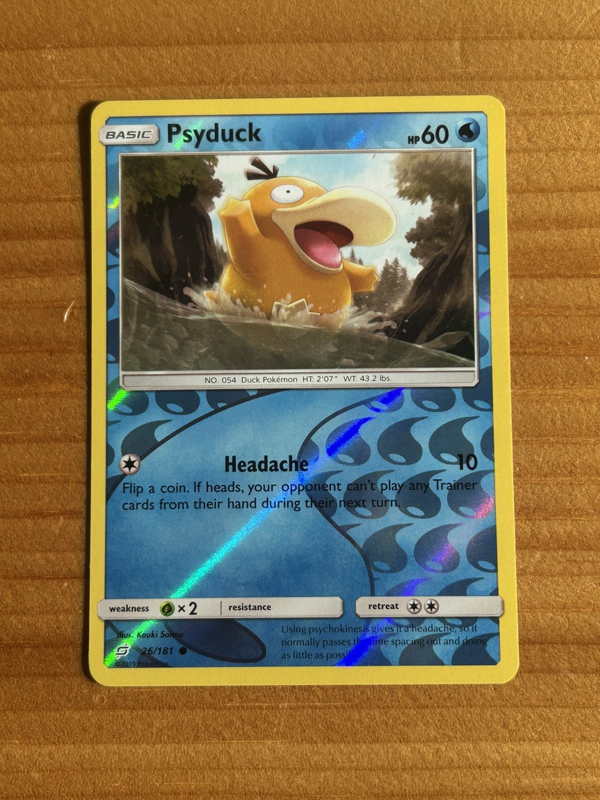 Pokémon Psyduck 26/181 Sun & Moon Team Up Reverse Holo NM