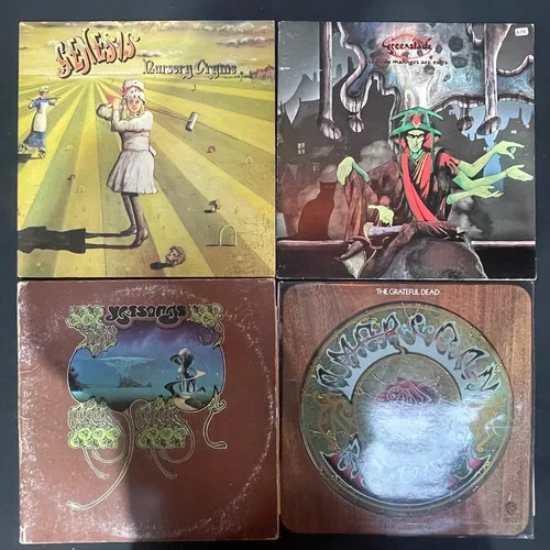 Prog 8 x LP Vinyl Record Albums Genesis Yes Greenslade Pink Floyd Grateful Dead