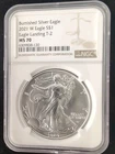 2021 W $1 1 Oz Burnished American Eagle NGC MS 70 Type 2 6866