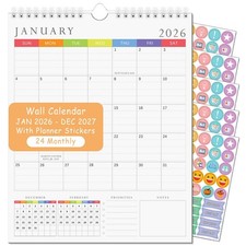 2026 Wall Calendar, 24 Monthly Wall Calendar, JAN 2026 - DEC 2027