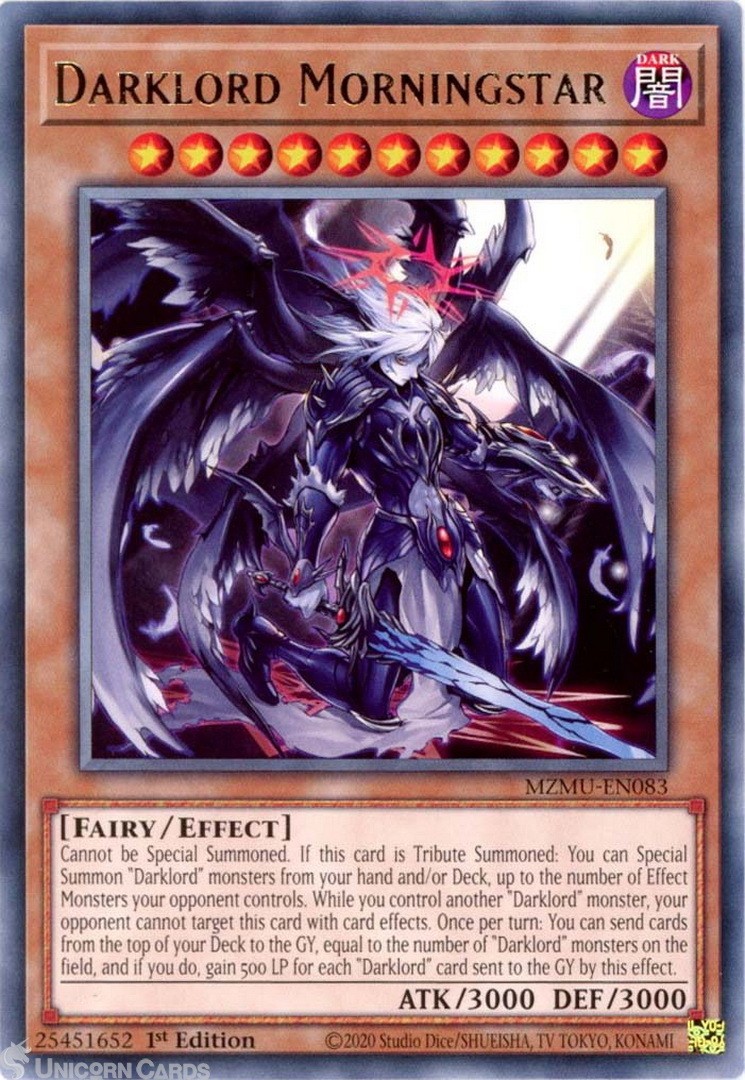 MZMU-EN083 Darklord Morningstar : Rare 1st Edition Mint YuGiOh Card