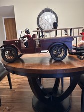 Fire Truck Made Outta Wood Tin With Cast Iron Firefighter Very Cool  