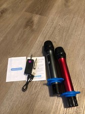 LOT of 2 Bietrun Wireless Microphone WXM02 with Reciever manual