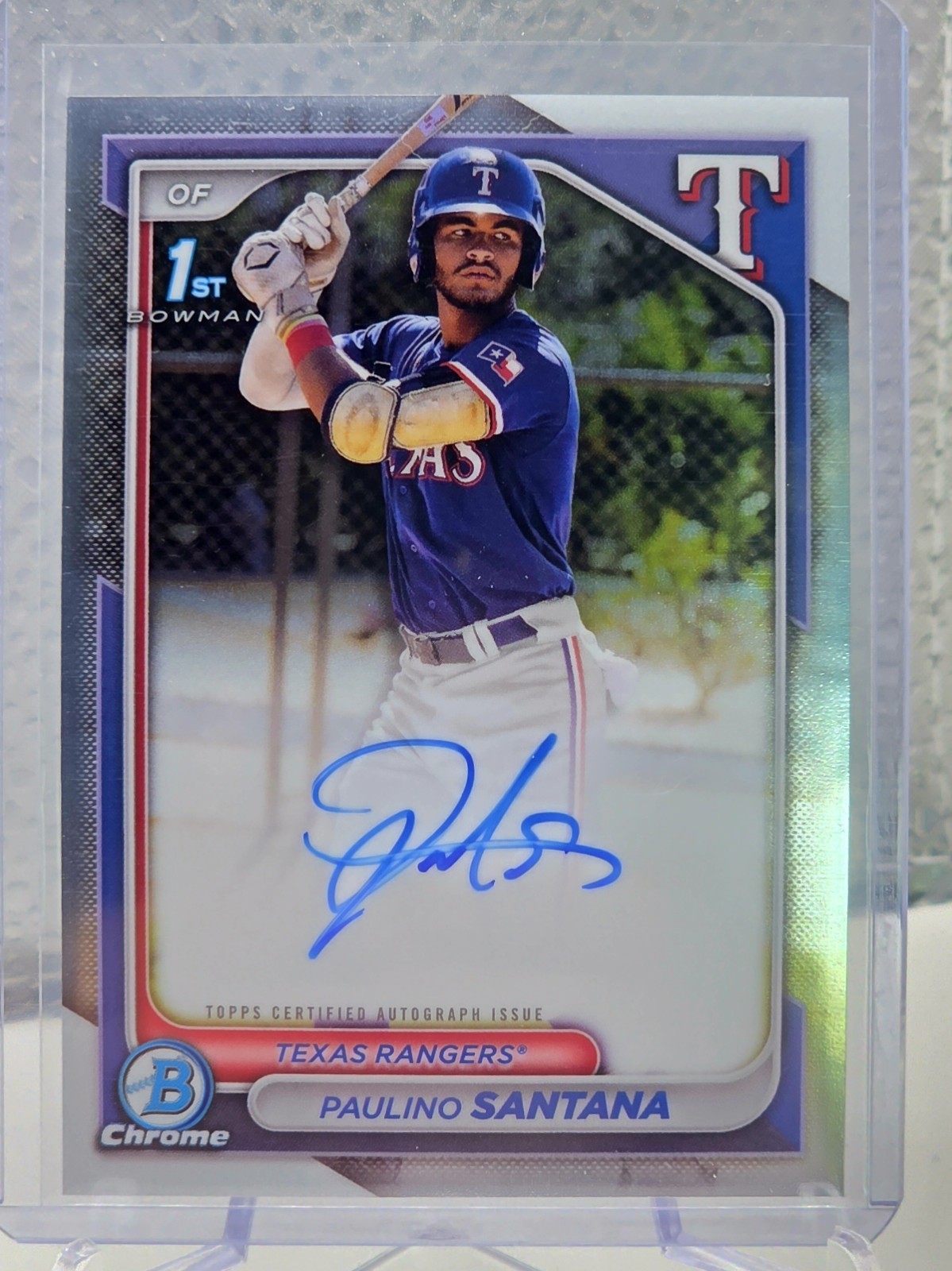 2024 Bowman Chrome 1st AUTO Paulino Santana #CPA-PS Rangers Top Prospect RC🔥🔥