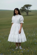 Martha's Miniatures White Frilly Circle Dress sz 10/12 Easter Communion