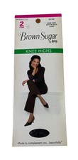 L'eggs® Women's Brown Sugar Knee High Sheer Toe 2 Pairs " MADE IN USA " Coffee