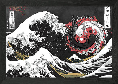 Yin und Yang Axolotls Gerahmtes Wandbild Poster Leinwanddruck Bild