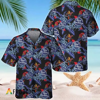 Pabst Blue Ribbon Beer Hawaiian Shirt Pabst Blue Ribbon Beer Beach Summer Shirt
