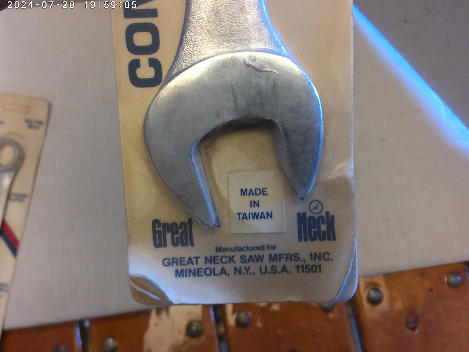 1990's vintage Great Neck 1" combinatrion wrench (Taiwan) New old stock