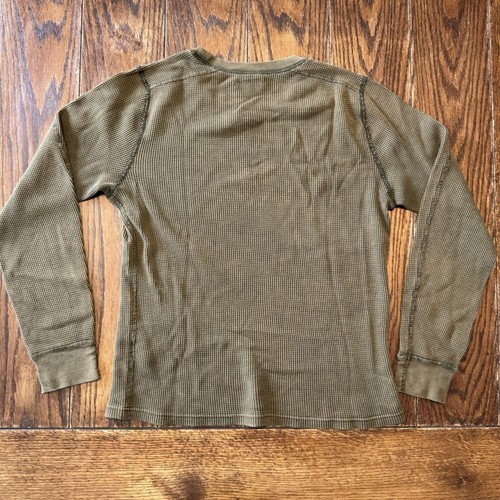 Wallace Barnes Shirt Men Small Green White Cotton Thermal Long Sleeve Waffle Lot - Picture 8 of 10