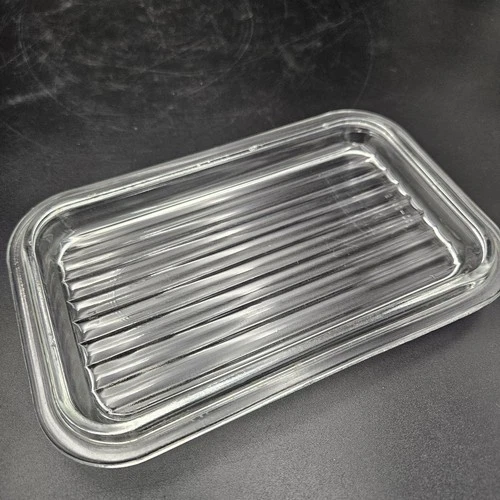 Vintage Pyrex 502-C Replacement LID ONLY Ribbed Glass Refrigerator Dish