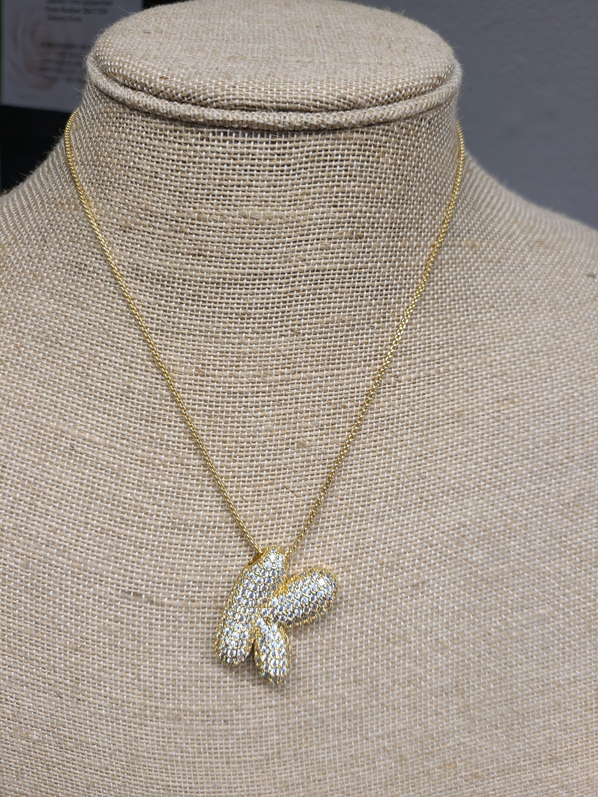 Luve Letter Bubble Initial "K" Necklace - image 1