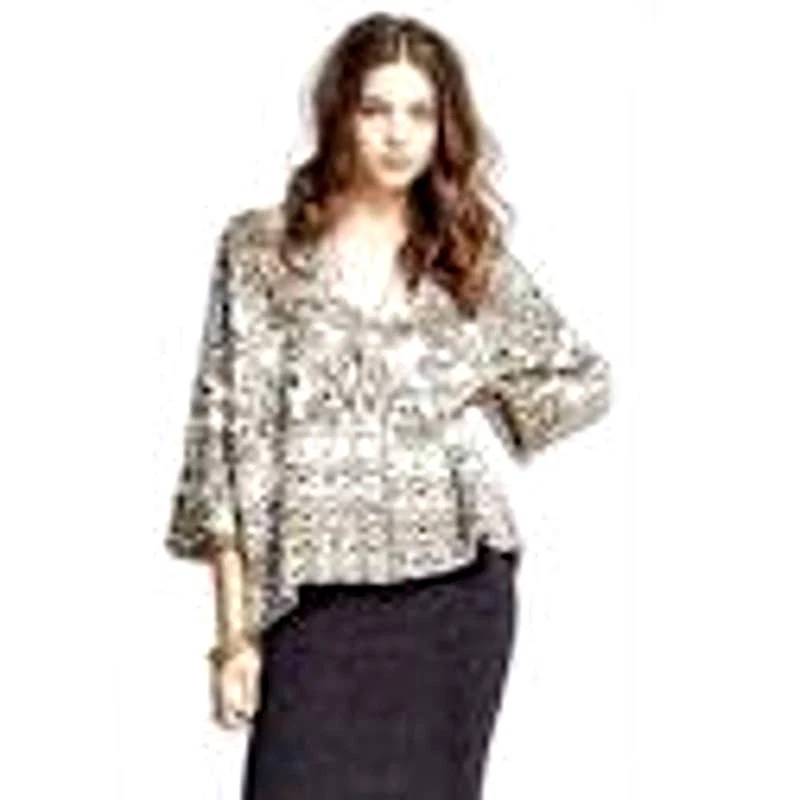 OFF WHITE Free People Raggy Felpa con Cappuccio Maglia Maglione Oversize Small