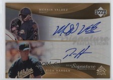 2005 Upper Deck Reflections Dual Signature Merkin Valdez Rich Harden Auto e7b