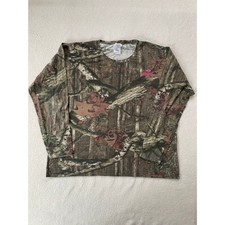 Mossy Oak Womens 2xl Long Sleeve Tee Brown Pink Camo Break-up Infinity Logo Hunt Mossy Oak Womens 2xl Long Sleeve Tee Brown Pink Camo Break-up Infinity Logo Hunt