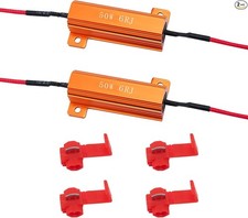 2Pcs 50W 6Ohm Load Resistors LED Turn Signal, Load Resistor Kit -Amber-2PCS