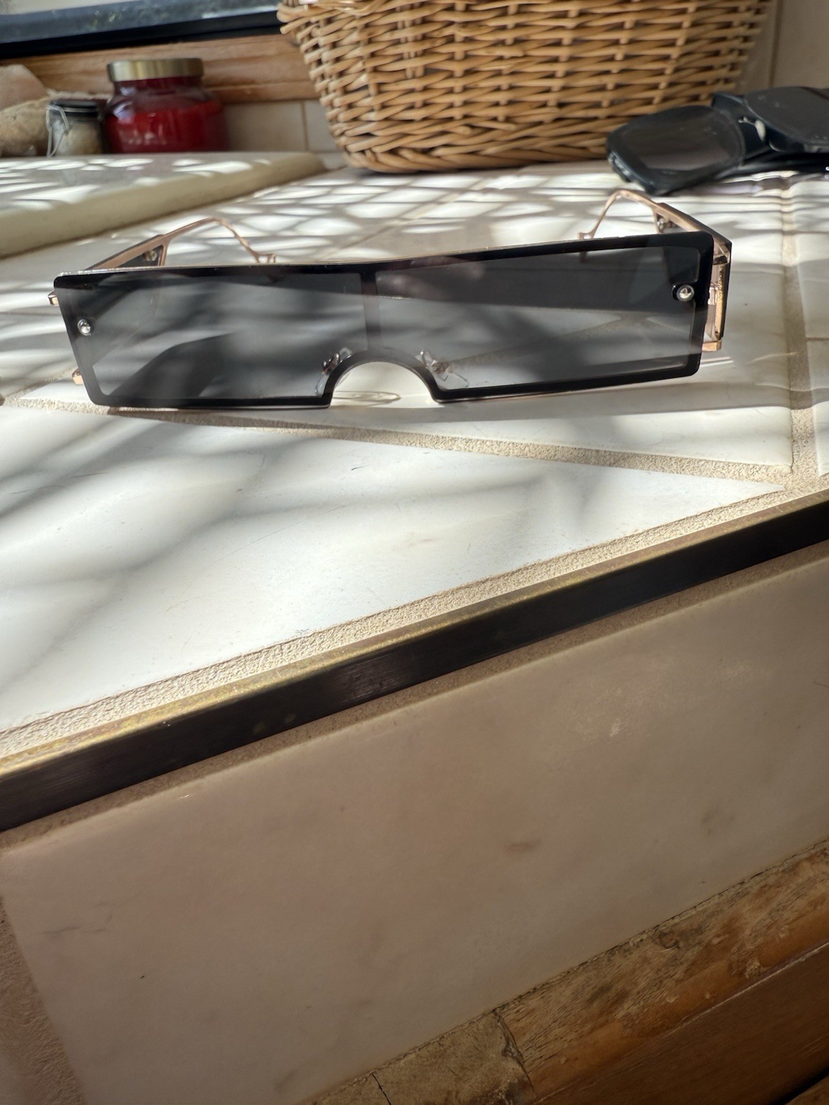 Mono Black Rectangular Sunglasses - image 1