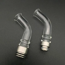 1PCS 810/510 Stainless steel Long Straw Tip Curved Glass Drip Nozzle Accessories