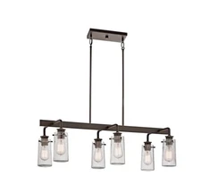 Kichler 43059 Olde Bronze Braelyn 6-Light 34" Linear Chandelier Fast Ship
