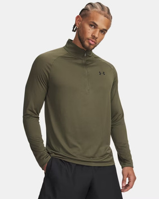Under Armour Herren grün 1/2 Reißverschluss Tech Sweatshirt Large neu mit Etikett C1487