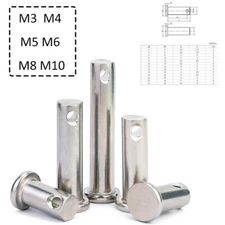 A2 Stainless Clevis Pin M3 M4 M5 M6 M8 M10 Retaining R Clips & Cotter Split Pins