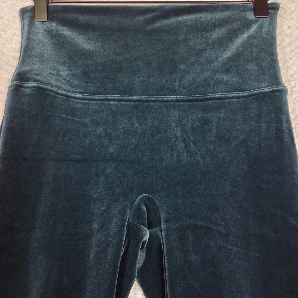 SPANX Mujer L Tiro Alto Estilo Y2K Lujo Verde Terciopelo Leggings Salón Prendas moldeadoras Foto 3 de 4