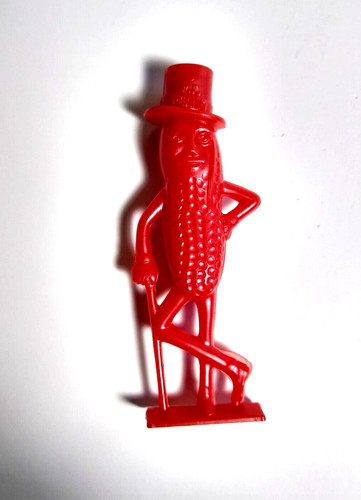 Vintage 1950s Planters Peanut Toy Whistle - Red Plastic Figure - Retro Kitsch