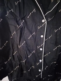 Victoria Secret PINK Lightweight Cotton Flannel Pajama PJ Set XS M L black logo