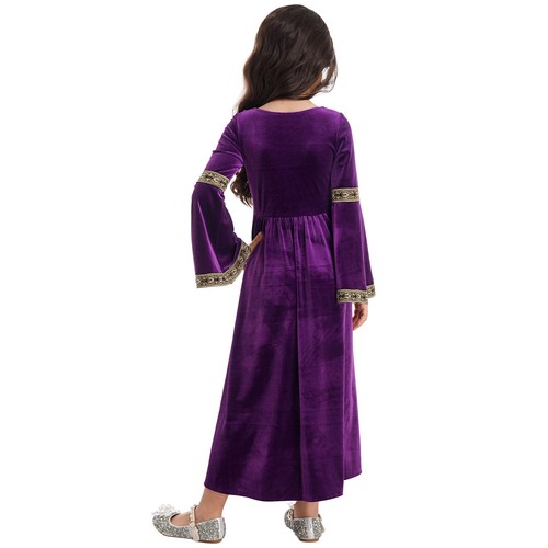 Kids Girls Renaissance Vintage Dress Maxi Dresses Cosplay Costume Halloween - Foto 24 di 84
