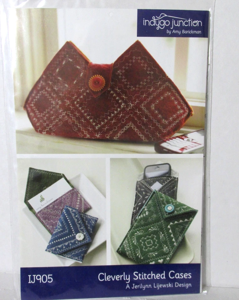 Lote de 2 estuches cosidos inteligentemente Indygo con patrones de unión IJ905 Tablet Tote IJ939 Foto 2 de 4